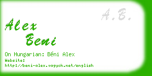 alex beni business card